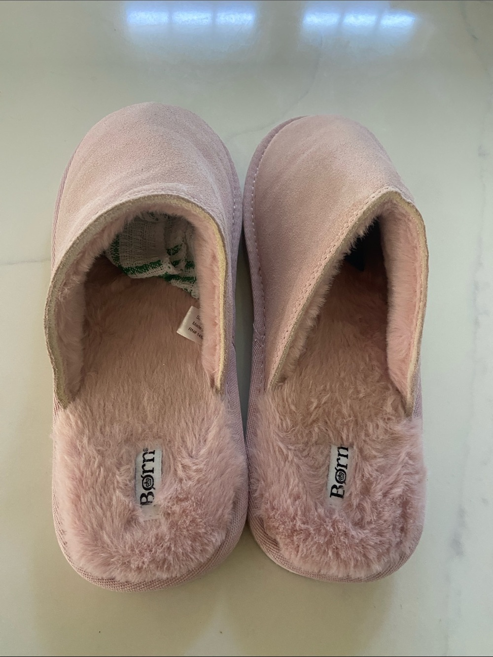 Born Blush Pink Faux Suede Slip-On Slippers - Picture 6 of 15